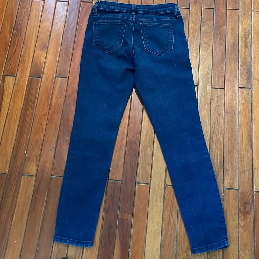 Rampage Dark Wash Skinny Jeans Pearl Embellished size 1